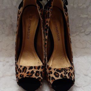 Animal Print Open Toe Heels